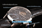 Jaeger-LECoultre Master Asia Automatic Steel Case with Silver Stick/Arabic Numeral Markers and Black Dial