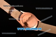 Rolex Cellini Asia 2813 Automatic Rose Gold Case with Pink Dial Brown Leather Strap and Stick Markers (BP)