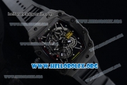 1:1 Richard Mille RM 35-02 RAFAEL NADA Japanese Miyota 9015 Automatic Black PVD Case with Skeleton Dial Black Rubber Strap