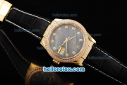 Rolex Datejust Swiss ETA 2836 Automatic Movement Black Dial with Diamond Bezel-Diamond Markers