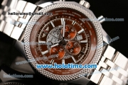 Breitling Bentley B05 Unitime Chrono Miyota OS20 Quartz Steel Case/Strap with Brown Dial and Silver Stick Markers