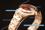 Rolex Datejust Swiss ETA 2836 Automatic Full Rose Gold with 12 Diamonds Bezel and Green MOP Dial