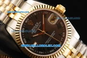 Rolex Datejust Automatic Movement Steel Case with Chocolate Dial and Two Tone Strap-Lady Model