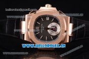 Patek Philippe Nautilus Clone PP 315 Automatic Rose Gold Case with Black Dial and Black Leather Strap (BP)