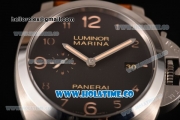 Panerai Luminor 1950 Marina 3 Days Automatic Clone P.9000 Automatic Steel Case with Black Dial and Yellow Arabic Numeral Markers
