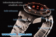 Rolex Sea-Dweller Bamford Asia 2813 Automatic PVD Case with PVD Strap Black Dial Orange Markers