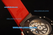 Hublot Big Bang Chronograph Swiss Valjoux 7750 Automatic Movement PVD Case with Red Dial and Red Rubber Strap