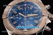 Breitling Avenger Seawolf Miyota Quartz Steel Case with Blue Dial and Black Rubber Strap - Stick Markers