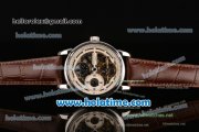 Patek Philippe Grand Complications Chrono Asia HT1035-Tourbillon Automatic Steel Case with Brown Leather Bracelet and Skeleton Dial