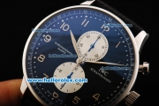 IWC Portuguese Chronograph Quartz Movement Steel Case with Black Dial and Steel Arabic Numeral Markers