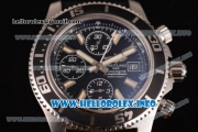 Breitling Superocean Chronograph II Chronograph Swiss Valjoux 7750 Automatic Steel Case with Black Dial Black Rubber Strap and Stick Markers