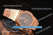 Audemars Piguet Royal Oak Chronograph Miyota OS10 Quartz Rose Gold Case with Blue Dial and Rose Gold Bracelet