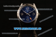 Bell&Ross Vintage BR 123 GMT Miyota 9015 Automatic Steel Case with Blue Dial and Black Rubber Strap