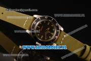 Rolex Submariner Vintage Asia 2813 Automatic Steel Case with Black Dial and Green Nylon Strap