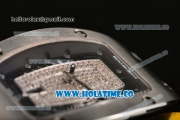 Richard Mille RM007 Miyota 6T51 Automatic Steel Case with Diamonds Dial and Yellow Rubber Strap