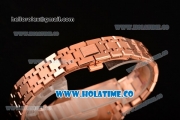 Audemars Piguet Royal Oak 33MM Miyota Quartz Rose Gold Case/Bracelet with Black Dial and Stick Markers (EF)