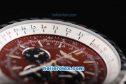 Breitling Bentley Chronograph Quartz Movement Brown Dial with Black Subdials and Silver Stick Marker-SS Strap
