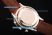 IWC Portuguese Yacht Club Chronograph Miyota Quartz Movement Steel Case with White Dial and Leather Strap