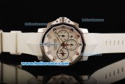 Corum Admiral's Cup Swiss Valjoux 7750 Automatic Movement Steel Case with White Dial and White Rubber Strap