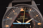 IWC Big Pilot Top Gun Miramar ST22 Automatic with Power Reserve PVD Case with Black Dial and Black Leather Strap