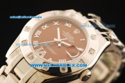 Rolex Datejust Automatic Movement Full Steel with Brown Dial and Diamond Bezel-ETA Coating Case