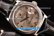 Rolex Day-Date Asia 2813/Swiss ETA 2836/Clone Rolex 3135 Automatic Steel Case with Roman Numeral Markers and Grey Dial (BP)