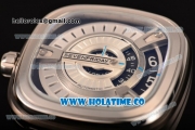 SevenFriday M1-1 Miyota 82S7 Automatic Steel Case with White Dial Steel Bezel and Black Leather Strap