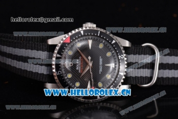 Rolex Milgauss Vintage Asia 2813 Automatic Steel Case with Black Dial Dot Markers and Black/Grey Nylon Strap