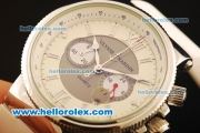 Ulysse Nardin Maxi Marine Chronograph Miyota OS20 Quartz Steel Case with Beige Dial and White Rubber Strap