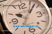 Bell&Ross BR 03-92 S Aviation Type Miyota 9015 Automatic Steel Case with White Dial and Beige Leather Strap