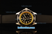 Breitling SuperOcean Swiss ETA 2836 Automatic Steel Case with Yellow Dial and Black Rubber Strap