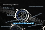 Patek Philippe Complicated World Time Chrono Miyota Quartz Steel Case with Black Dial and Stick Markers