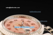 Rolex Datejust Oyster Perpetual Automatic Movement Full Steel with Pink Dial and Roman Numeral Markers