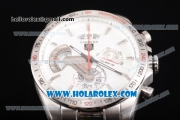 Tag Heuer Grand Carrera Calibre 36 Chrono Miyota Quartz Full Steel with White Dial and Stick Markers