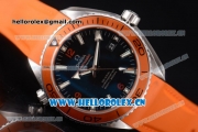 Omega Seamaster Planet Ocean Clone 8500 Automatic Steel Case with Black Dial Orange Rubber Strap and Stick/Arabic Numeral Markers (BP)