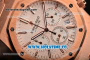 Audemars Piguet Royal Oak 41MM Chrono Miyota Quartz Full Rose Gold with White Dial and Stick Markers