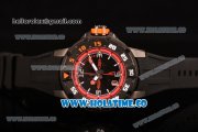 Richard Mille RM028 Swiss Valjoux 7750 Automatic PVD Case with Skeleton Dial and Orange Inner Bezel