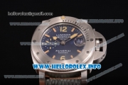 Panerai Luminor Submersible 1000m "La Bomba" Swiss Valjoux 7750 Automatic Steel Case with Blue Dial and Green Leather Strap - Yellow Markers - 1:1 Original (H)