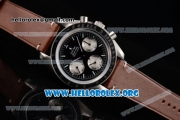 Omega Speedmaster Copy Venus 75 Manual Winding Steel Case with Black Dial Brown Leather Strap and Stick Markers (EF)