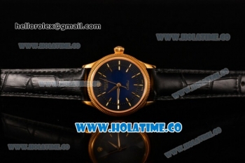 Rolex Cellini Time Asia 2813 Automatic Yellow Gold Case with Black/Blue Dial and Stick Markers