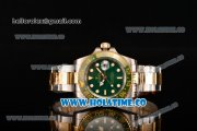 Rolex GMT-Master II Oyster Perpetual Automatic Two Tone with Green Bezel, Green Dial and White Round Bearl Marking-Small Calendar