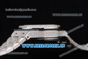 Audemars Piguet Royal Oak Offshore Seiko VK67 Quartz Steel/Diamonds Case with Silver Dial