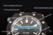 Audemars Piguet Royal Oak Offshore Diver Clone AP Calibre 3120 Automatic PVD Case with Black Dial Yellow Rubber Strap and White Stick Markers (EF)