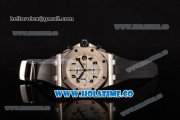 Audemars Piguet Royal Oak Offshore Navy Chronograph Swiss Valjoux 7750 Automatic Steel Case with Black Rubber Strap White Dial and Black Markers (JF)