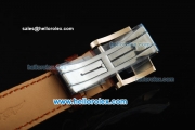 Parmigiani Kalpa XL Swiss Tourbillon Manual Winding Movement Steel Case with Brown Leather Strap