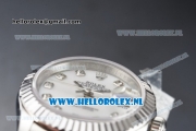 Rolex Datejust Swiss ETA 2671 Automatic Steel Case with White Dial Diamonds Markers and Steel Bracelet (BP)