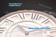Cartier Ballon Bleu Tourbillon Seagull St8001 Tourbillon Manual Winding Steel Case/Strap with Diamond Bezel and White Dial
