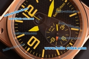 Bell & Ross BR 03-51 Automatic Movement Full Rose Gold Case with Black Dial and Yellow Markers