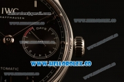 IWC Portuguese Automatic Clone IWC 52010 Automatic Steel Case with Black Dial and Black Leather Strap - (AAAF)