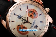 Tag Heuer Grand Carrera Calibre 17 Working Chronograph Rose Gold Bezel with White Dial